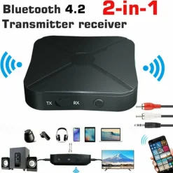 2 in 1 Bluetooth4.2 Computers Headphones AUX Car Stereo Music Audio Adapter Wireless Bluetooth Transmitter Receiver