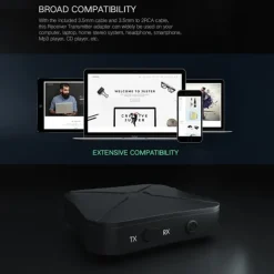 2 in 1 Bluetooth4.2 Computers Headphones AUX Car Stereo Music Audio Adapter Wireless Bluetooth Transmitter Receiver