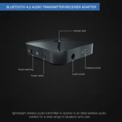 2 in 1 Bluetooth4.2 Computers Headphones AUX Car Stereo Music Audio Adapter Wireless Bluetooth Transmitter Receiver