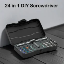 24 in 1 DIY Screwdriver, Portable 24 in 1 Magnetic Ratchet Screwdriver Set for Furniture PC Bicycle