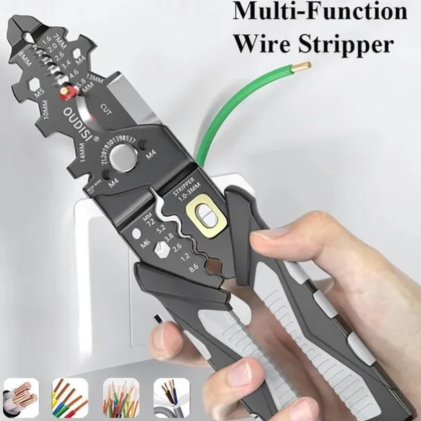 25 in 1 Electrician Pliers Multifunctional Long Nose Pliers Wire Stripper Cable Cutter Terminal Crimping Hand Tools