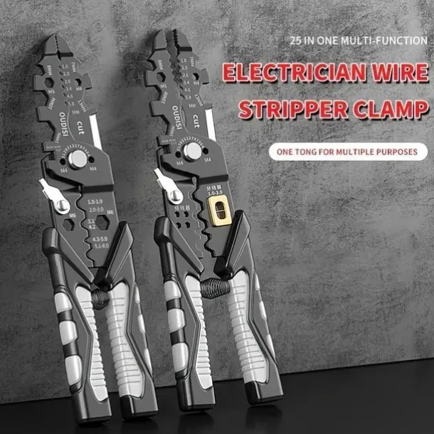 25 in 1 Electrician Pliers Multifunctional Long Nose Pliers Wire Stripper Cable Cutter Terminal Crimping Hand Tools