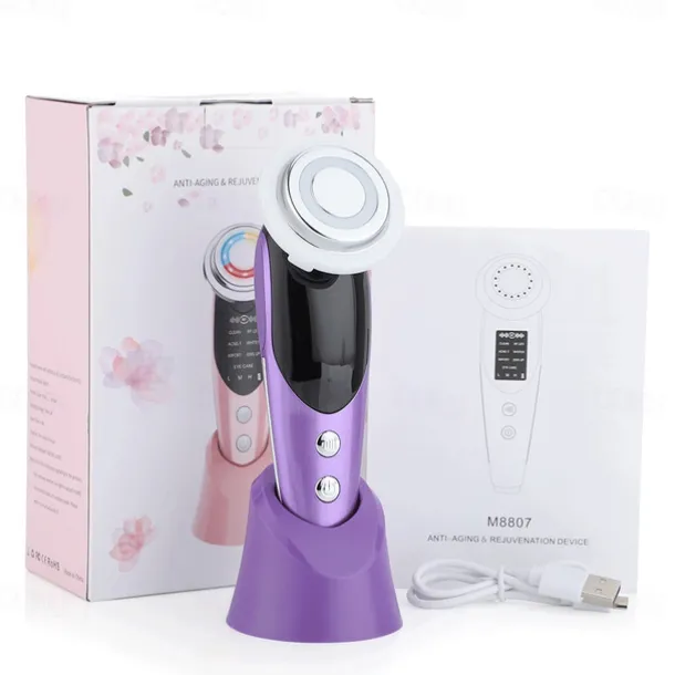 7 in 1 Face Lift Devices RF Microcurrent Skin Rejuvenation Facial Massager Light Therapy Anti Aging Wrinkle Beauty Apparatus