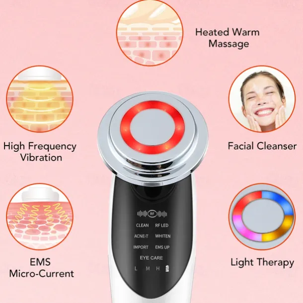 7 in 1 Face Lift Devices RF Microcurrent Skin Rejuvenation Facial Massager Light Therapy Anti Aging Wrinkle Beauty Apparatus