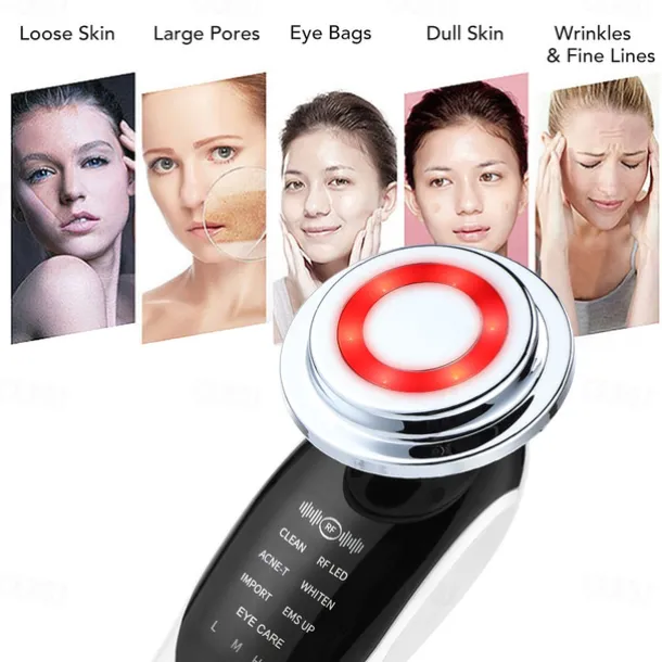 7 in 1 Face Lift Devices RF Microcurrent Skin Rejuvenation Facial Massager Light Therapy Anti Aging Wrinkle Beauty Apparatus