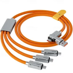 2 In 3 Fast Charging Cord For Iphone Huawei Micro Usb Type C Charger Cable 100w 6A Multi Usb Port Multiple Usb Charging Cord