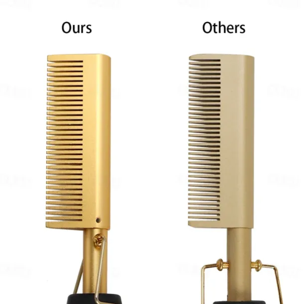 2 in 1 Hot Comb Hair Straightener Flat Irons Straightening Wet Dry Dual Use Brush Electric Heating Comb Hair Straight Styler Hair Curler