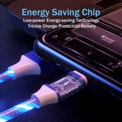 3 in 1 Luminous Multi Charging Cable for iPhone 14 13 12 Pro Max USB A to Lightning / micro / USB C Fast Charging Flowing Light Durable Date Cable For Samsung Xiaomi Huawei Phone Accessory