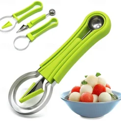 4 in 1 Melon Cutter Scoop Fruit Carving Knife Fruit Cutter Dig Pulp Separator Kitchen Gadgets Acces