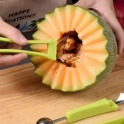4 in 1 Melon Cutter Scoop Fruit Carving Knife Fruit Cutter Dig Pulp Separator Kitchen Gadgets Acces
