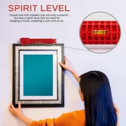 8 In 1 Multifunction Faucet and Sink Installer Tool Faucet Wrench Tool Plumbing Tool Water Pipe Spanner for Kitchen Bathroom Toilet Water Pipe