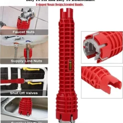 8 In 1 Multifunction Faucet and Sink Installer Tool Faucet Wrench Tool Plumbing Tool Water Pipe Spanner for Kitchen Bathroom Toilet Water Pipe