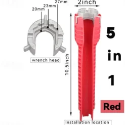 8 In 1 Multifunction Faucet and Sink Installer Tool Faucet Wrench Tool Plumbing Tool Water Pipe Spanner for Kitchen Bathroom Toilet Water Pipe