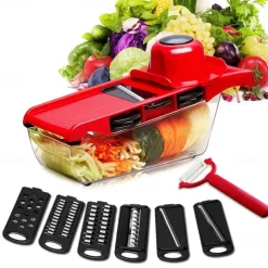 7 in 1 Multifunctional Vegetable Cutter Grater Food Slicers Shredders With 6 Blade Potatoes Carrots Manual Vegetable Cutting Tool