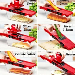 7 in 1 Multifunctional Vegetable Cutter Grater Food Slicers Shredders With 6 Blade Potatoes Carrots Manual Vegetable Cutting Tool