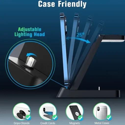 3 In 1 Multifunctional Wireless Charger Charging Station For iPhone/iWatch/AirPods Samsung Ultra Galaxy Watch Buds