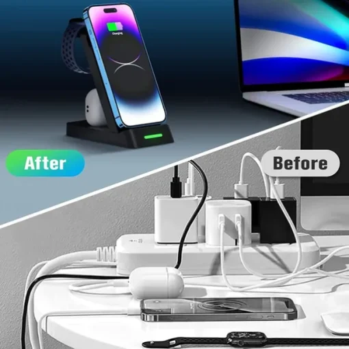3 In 1 Multifunctional Wireless Charger Charging Station For iPhone/iWatch/AirPods Samsung Ultra Galaxy Watch Buds