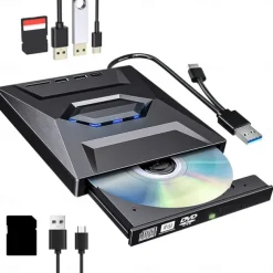 7 In 1 Portable USB 3.0 Ultra-thin External DVD Recorder Drive Reader Player Optical Drive For Laptop Desktop Accessories