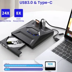 7 In 1 Portable USB 3.0 Ultra-thin External DVD Recorder Drive Reader Player Optical Drive For Laptop Desktop Accessories