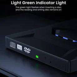 7 In 1 Portable USB 3.0 Ultra-thin External DVD Recorder Drive Reader Player Optical Drive For Laptop Desktop Accessories