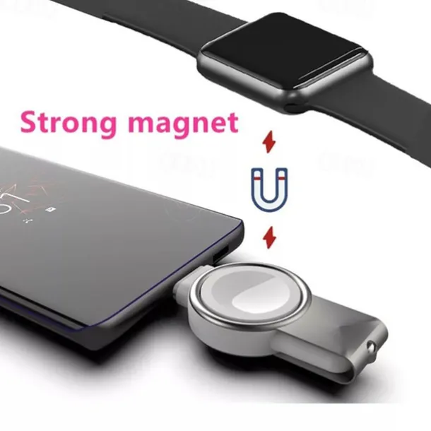 2 In 1 Portable USB Magnetic Watch Wireless Charger for Apple iwatch Series 8 Ultra 7 SE 6 5 4 3 2