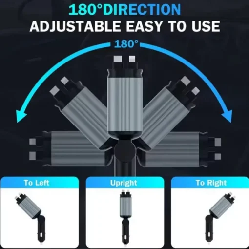 4 In 1 Retractable Car Charger Starlight In Car Roof 100w USB Type C Ports Super Fast Car Phone Charger Car Adapter for iphone