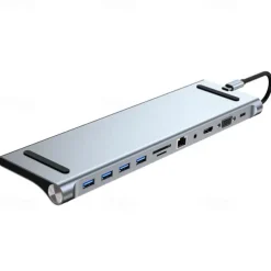 11 in 1 Type C Dock USB Hub 3.0 Splitter Multiport Adapter 4K HDMI-compatible RJ45 SD/TF VGA PD for MacBook iPad Laptop