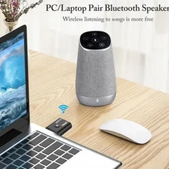 2 In 1 USB Bluetooth 5.0 Dongle Adapter Receiver Transmitter Stereo Wireless Audio Adapter USB 3.5mm for PC Desktops Headphones