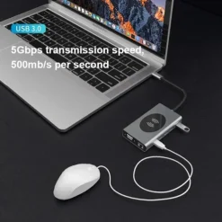 13 IN 1 USB C HUB Adapter with Wireless Charging USB C To HDMI 3.5mm Jack Audio SD TF HDMI VGA RJ45 USB3.0 Docking Station for MacbookPRO