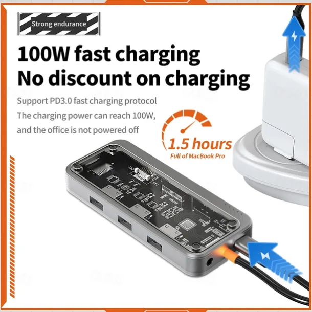 8/10 in 1 USB C HUB 4K30Hz Dock Station Type C to HDMI-Compatible RJ45 Ethernet PD100W for PC