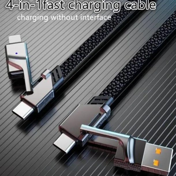 4 In 1 USB Type C Data Cable Fast Charging For iPhone 15 14 13 12 11 Samsung Xiaomi Redmi Huawei Wire Cable Fast Charger