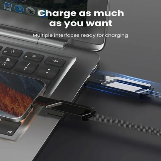 4 In 1 USB Type C Data Cable Fast Charging For iPhone 15 14 13 12 11 Samsung Xiaomi Redmi Huawei Wire Cable Fast Charger