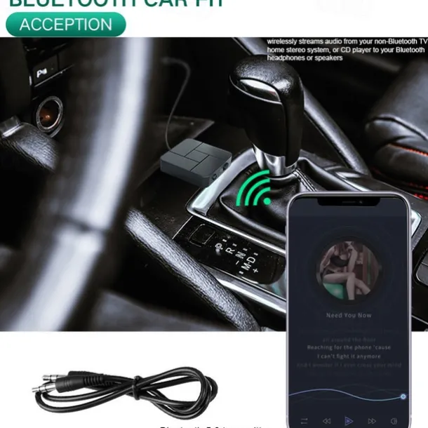 2 in 1 Wireless Bluetooth 5.0 Transmitter Receiver Portable Stereo Audio Music Receiver Adapter 3.5mm AUX Jack for Home TV Computer Speaker