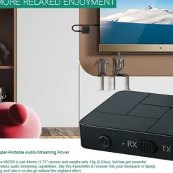 2 in 1 Wireless Bluetooth 5.0 Transmitter Receiver Portable Stereo Audio Music Receiver Adapter 3.5mm AUX Jack for Home TV Computer Speaker