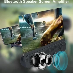 4 In1 Bluetooth 5.0 Mobile Phone Screen Magnifier 3D Enlarger 12inch Magnifying Bracket Desktop Holder Stand for Phone