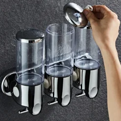 3 in1 Wall Mounted Shower Dispenser Bathroom Shower Pump Dispenser for Shower Gel Shampoo Soap（3*500ml）