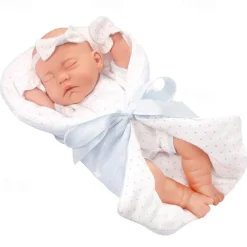 12 Inch Baby Doll with Soft Sleep Bassinet BedReborn Alive Doll Includes Clothes and AccessoriesBottlesFirst Baby Dolls for Toddlers 36 Months and Up