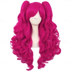 28 Inch/70 cm Lolita Long Curly 2 Ponytails Clip on Cosplay Wig