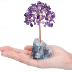 4.72 inch Crystal Tree of Life Healing Crystal Trees for Home Decor Office Desk Decor Living Room Decor Handmade Bonsai Trees for Positive Energy Money Good Luck Birthday Gifts for Women Mom