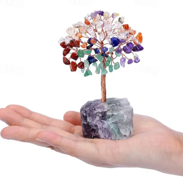 4.72 inch Crystal Tree of Life Healing Crystal Trees for Home Decor Office Desk Decor Living Room Decor Handmade Bonsai Trees for Positive Energy Money Good Luck Birthday Gifts for Women Mom