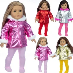 18 Inch Doll Clothes and Accessories Winter Doll Outfits Set Coat Trousers for 18 Inch Doll Girls Gifts(WITHOUT DOLL)