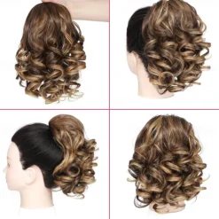 10 Inch Drawstring Ponytail Extension,Short Loose Wavy Pony Tails Hair Extensions Synthetic Hair Pieces for Women Daily Use