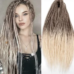 24 Inch Dreadlocks Extensions Goddess Locs Crochet Hair for Women 10 Strands Handmade Dreadlock crochet hair braids Synthetic thin 0.6cm Hippie Straight Double Ended Dreads