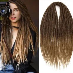 24 Inch Dreadlocks Extensions Goddess Locs Crochet Hair for Women 10 Strands Handmade Dreadlock crochet hair braids Synthetic thin 0.6cm Hippie Straight Double Ended Dreads