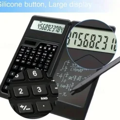 6 Inch Erasable Lcd Writing Pad Slim Scientific Calculator 10 Digit Folding Calculator Solar Battery Dual Power Math Physics Geometry Scientific Calculator