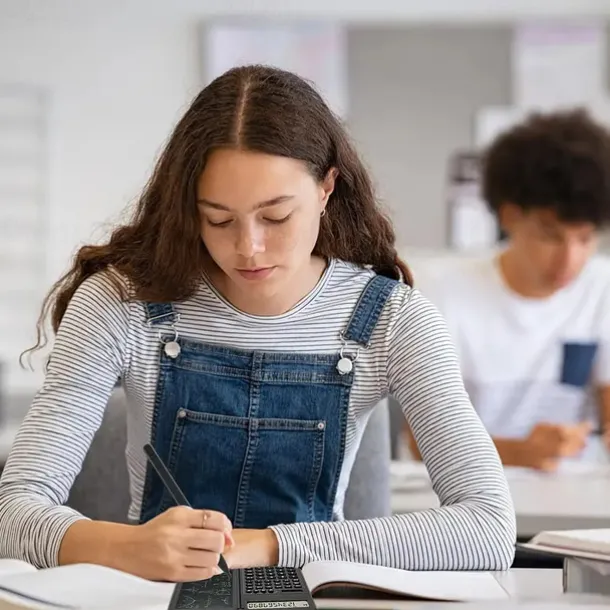 6 Inch Erasable Lcd Writing Pad Slim Scientific Calculator 10 Digit Folding Calculator Solar Battery Dual Power Math Physics Geometry Scientific Calculator