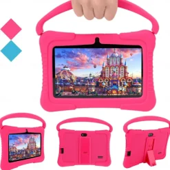 7 Inch Kids Education Tablet PC 2GB RAM32G ROM , Safety Eye Protection Screen, WiFi, Dual Camera , Games, Parental Lock, Study PC With Silicone Protect Case