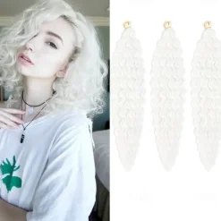 24 inch Ocean Wave Crochet Hair Deep Wave Twist Crochet Hair Extensions Curly Braiding Hair 3 packs Long Wavy Water Wave Braids For Women Synthetic Crochet Braid Hair