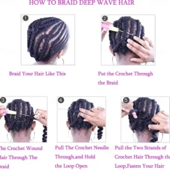 24 inch Ocean Wave Crochet Hair Deep Wave Twist Crochet Hair Extensions Curly Braiding Hair 3 packs Long Wavy Water Wave Braids For Women Synthetic Crochet Braid Hair