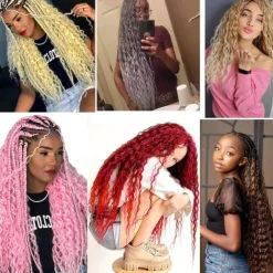 24 inch Ocean Wave Crochet Hair Deep Wave Twist Crochet Hair Extensions Curly Braiding Hair 3 packs Long Wavy Water Wave Braids For Women Synthetic Crochet Braid Hair